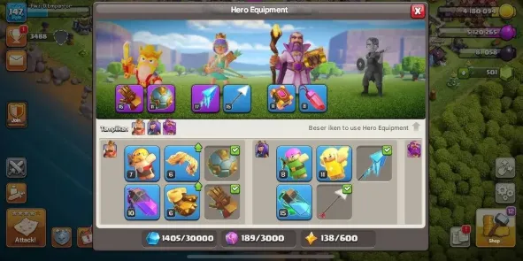 COC211 Maxed TH12 With Level 55 Queen, 46 King, 22 Warden, Builder Hall 7, 3 Hero Equipment, 5 Builders, Mid Barracks, 541 Gems, Name Change Available 